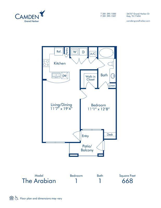 1 Bed • 1 Bath 1127 floor plan